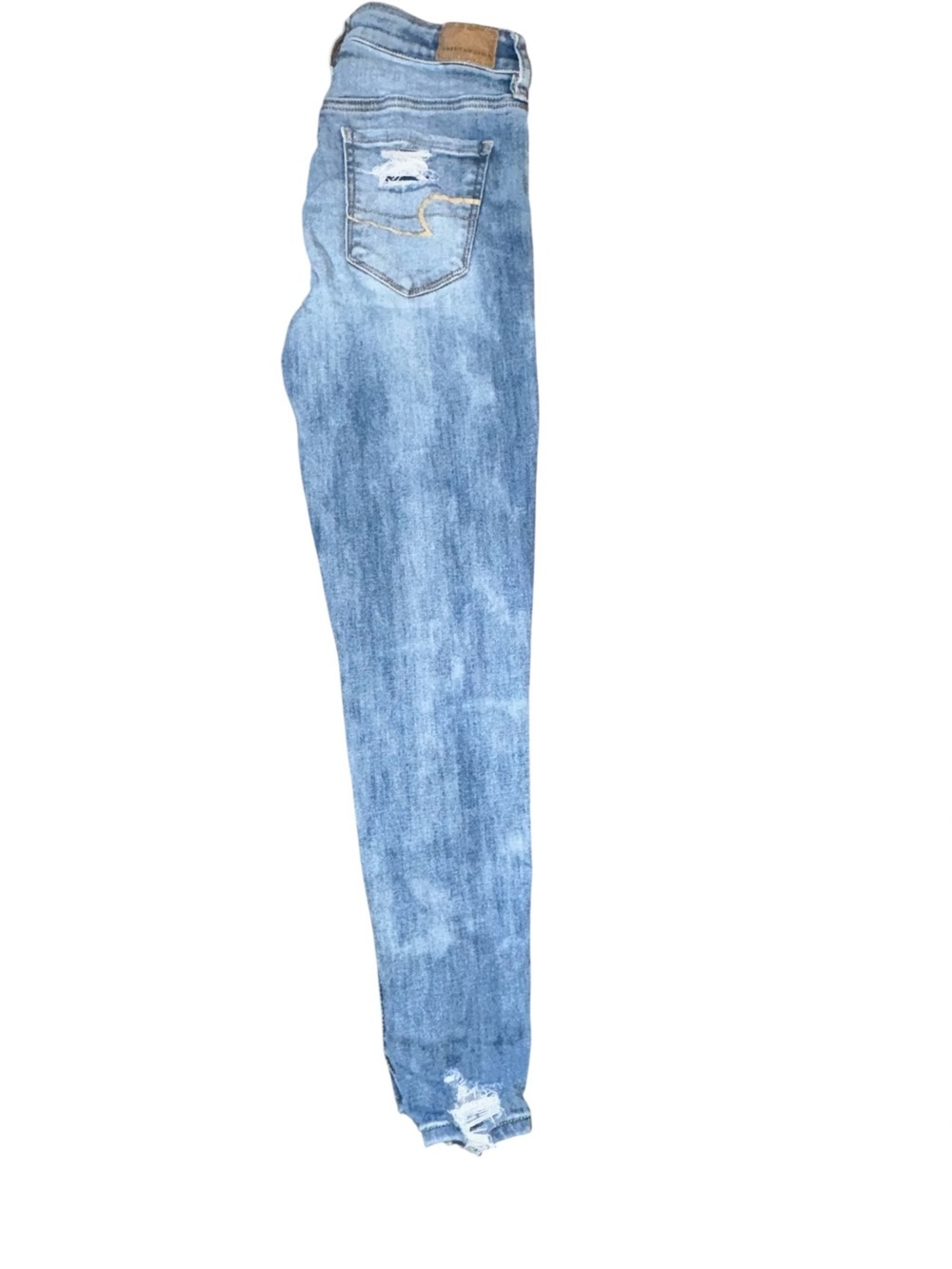American Eagle Outfitters Light Blue Distressed Skinny Jeans - Picture 3 of 11